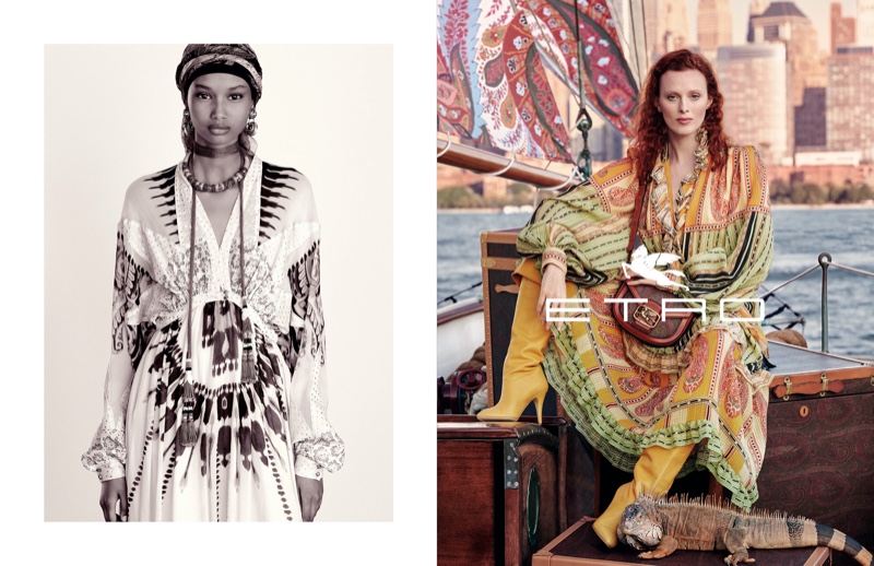 Ugbad Abdi and Karen Elson star in Etro spring-summer 2020 campaign