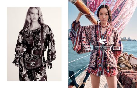 Etro Gets Nomadic with Spring 2020 Campaign Abby Champion and Fei Fei Sun front Etro spring-summer 2020 campaign