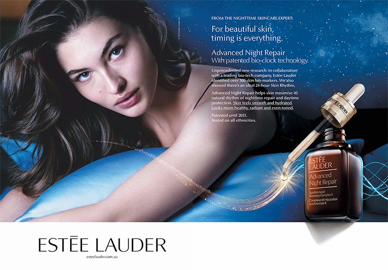 Grace Elizabeth stars in Estee Lauder Advanced Night Repair Eye campaign