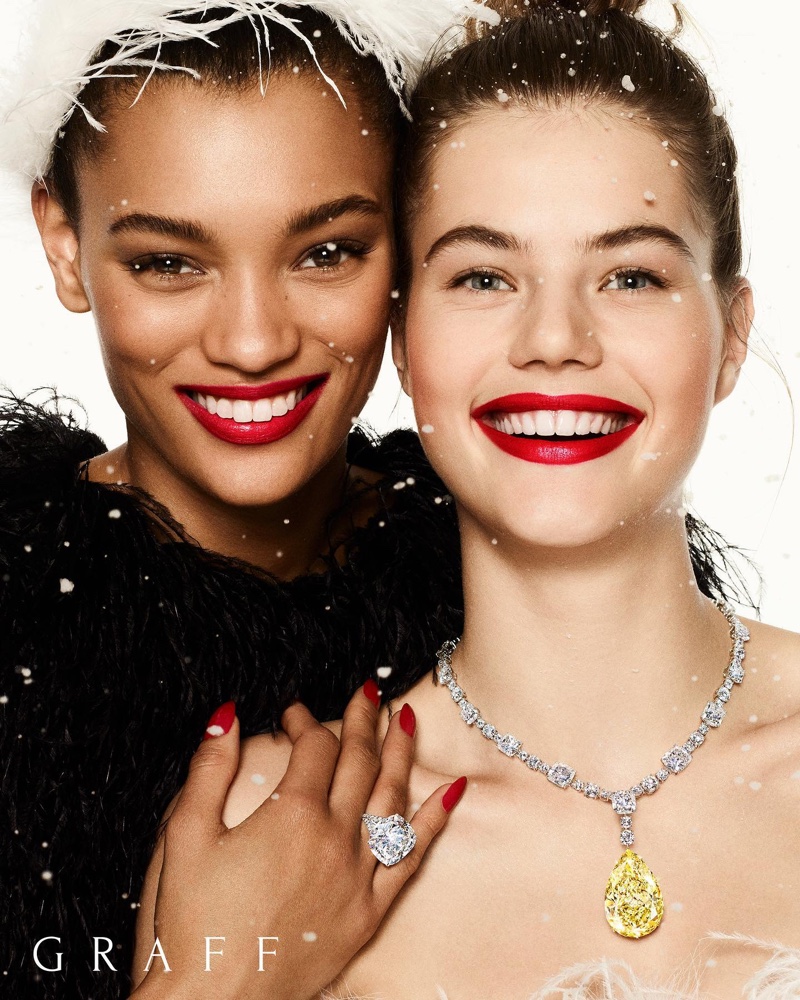 Lameka Fox and Myrthe Bolt star in Graff Diamonds Christmas 2019 campaign