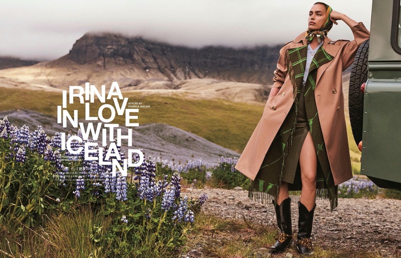 Irina Shayk Layers Up in Iceland for Vogue Japan