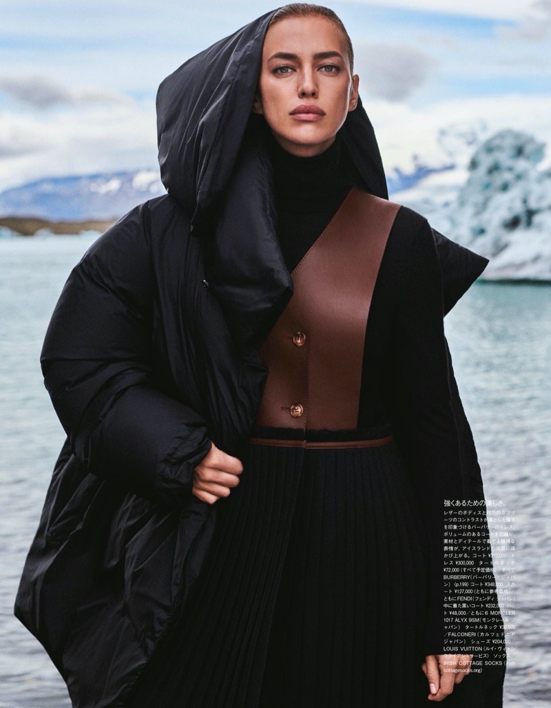 Irina Shayk Layers Up in Iceland for Vogue Japan