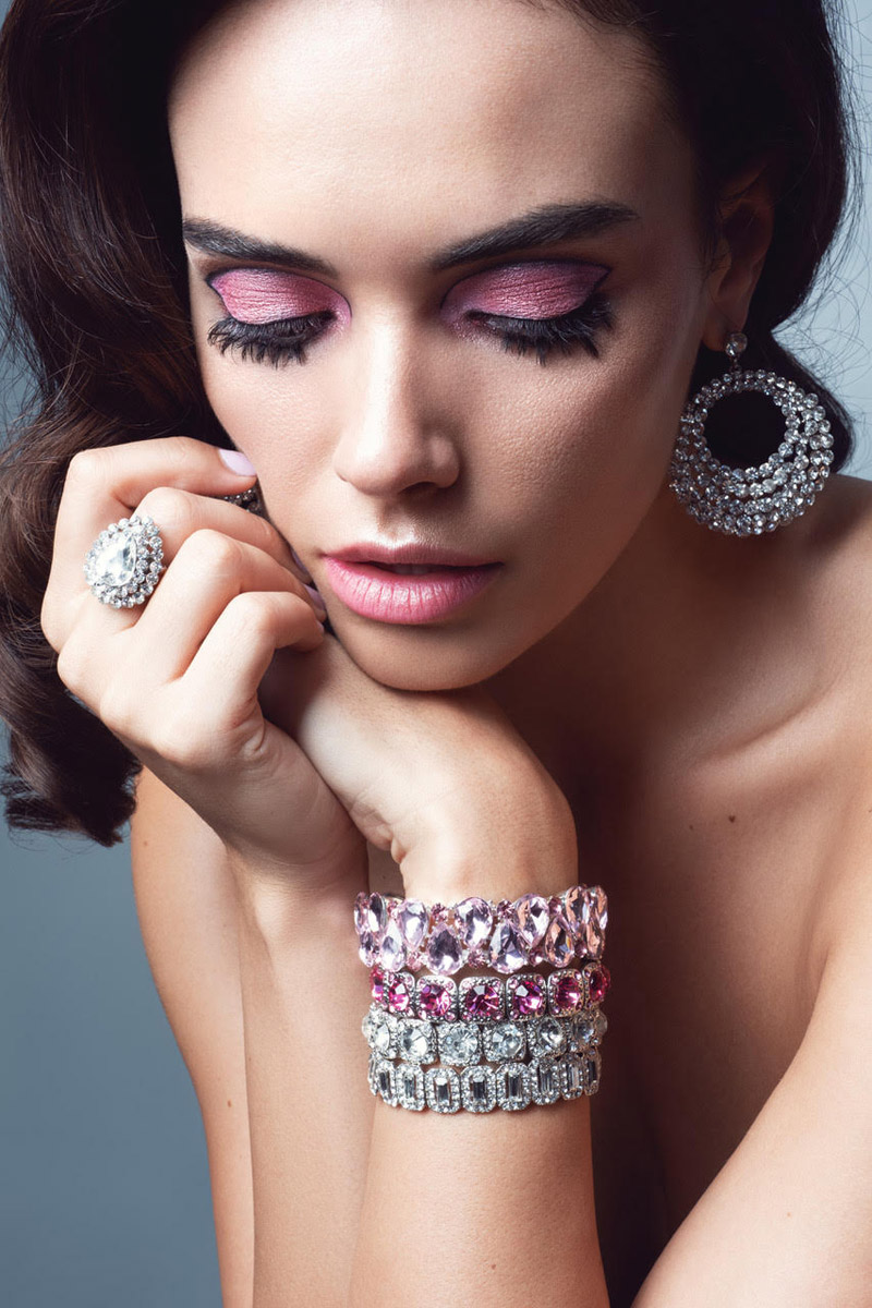 Monika wears Bejeweled earring, bracelets and ring. Photo: Jeff Tse