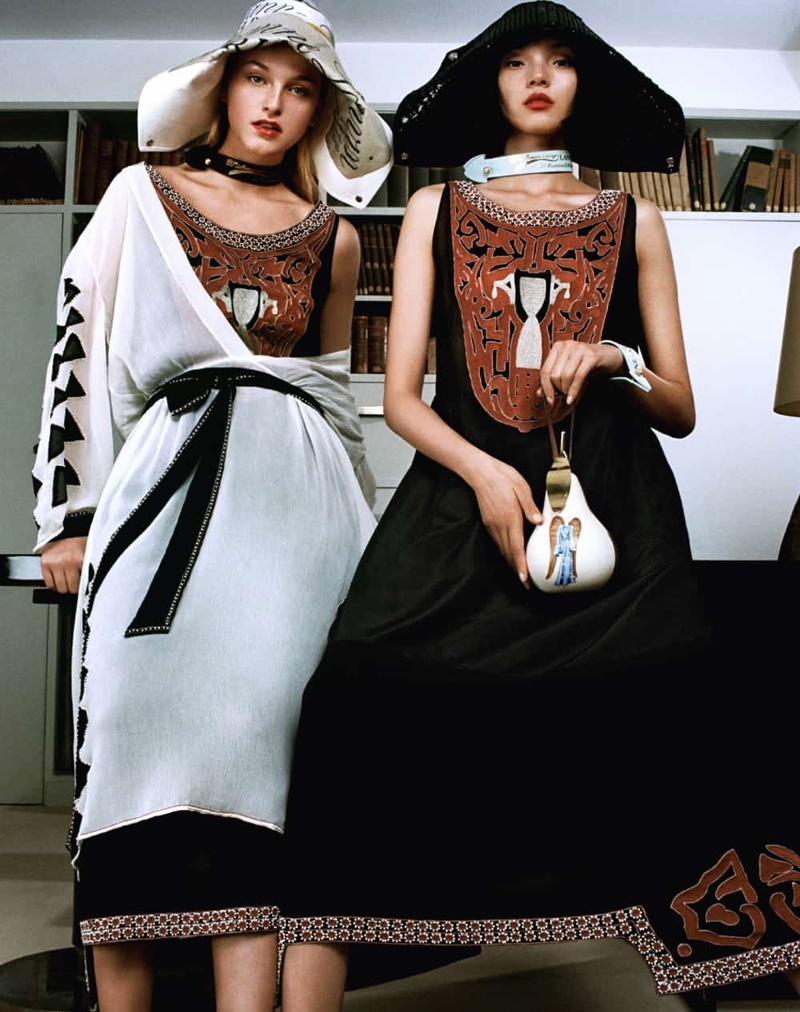 Jean Campbell and Xiao Wen Ju star in Lanvin 130th Anniversary capsule collection campaign