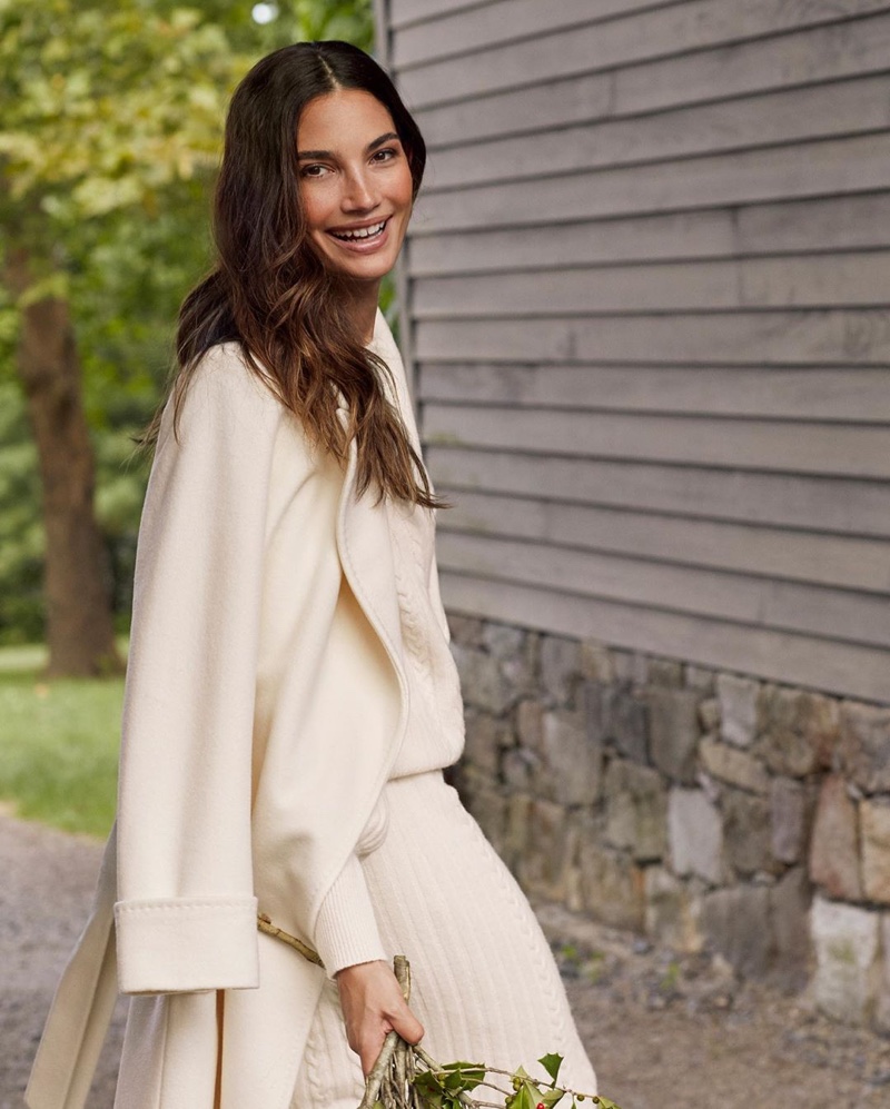 Lily Aldridge is all smiles in Lauren Ralph Lauren Holiday 2019 campaign