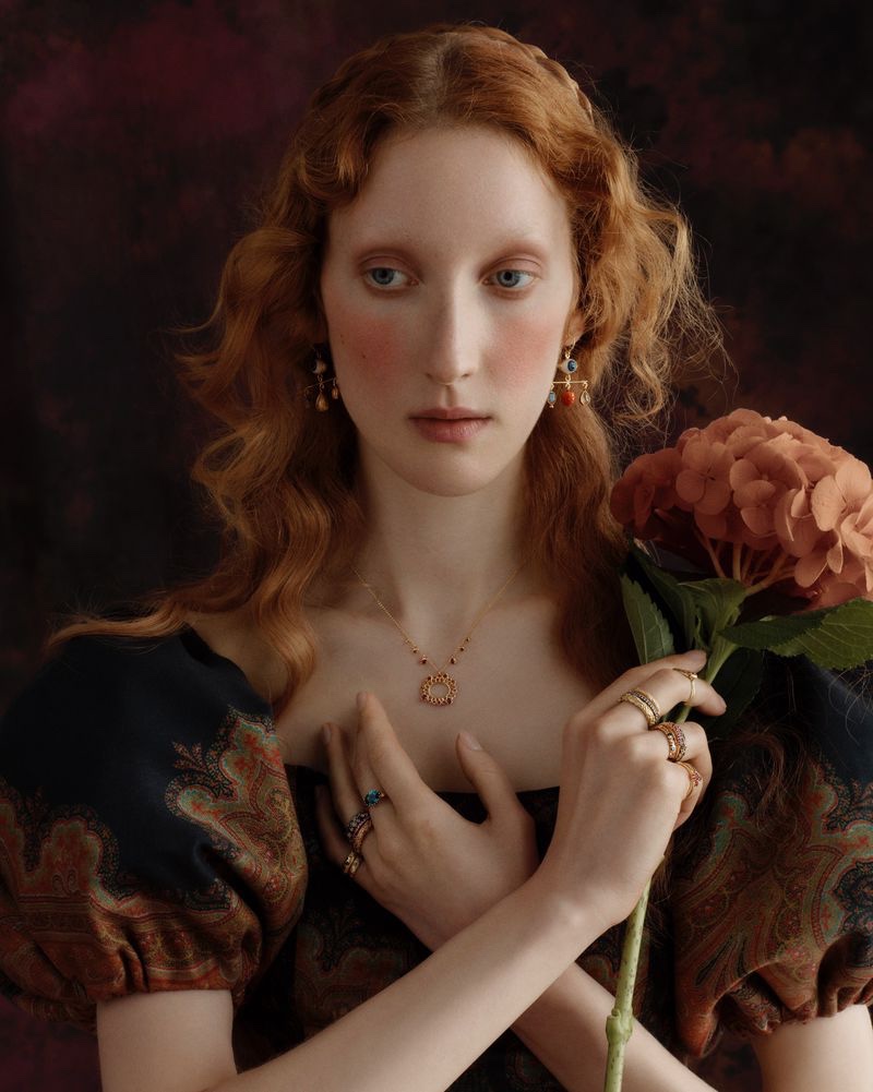 Model Lorna Foran appears in Liberty Christmas 2019 jewelry campaign