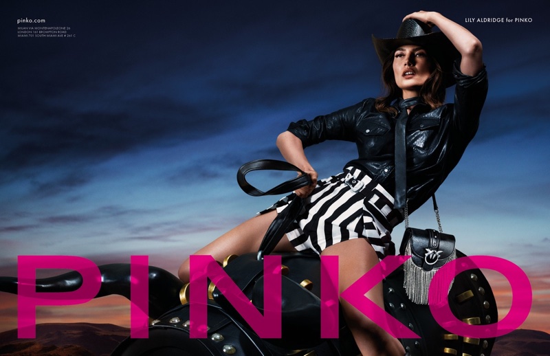 Lily Aldridge wears western inspired looks for Pinko spring-summer 2020 campaign