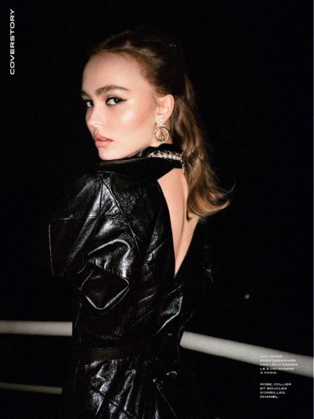 Lily-Rose Depp Wears Night Out Looks for Grazia France Actress Lily-Rose Depp poses in Chanel dress, necklace and earrings