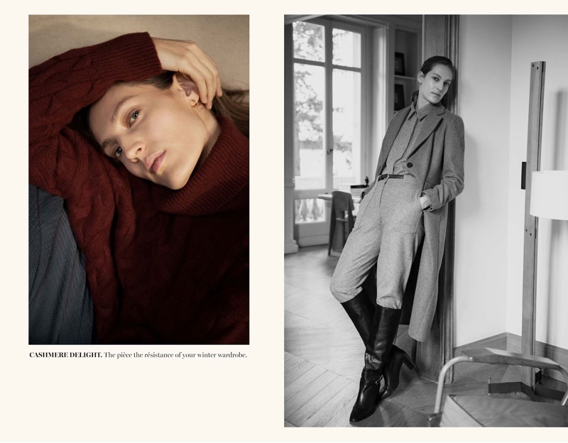 Model Othilia Simon wears winter styles from Massimo Dutti