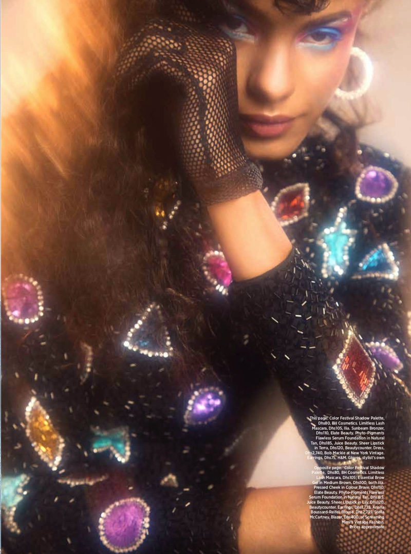 Mileshka Cortes Models 80's Beauty for Harper's Bazaar Arabia