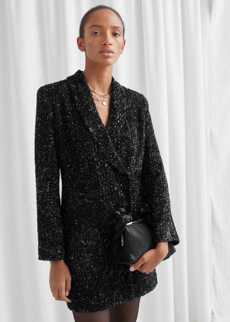 & Other Stories Sequin Double Breasted Blazer Dress $179