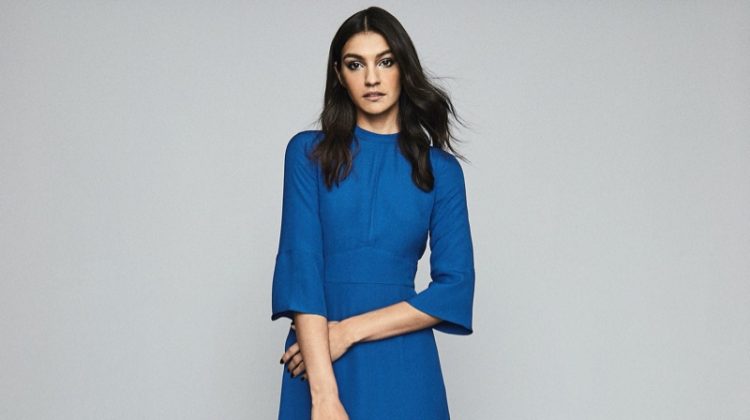 Wardrobe Refresh: REISS Unveils Its New Arrivals for Winter REISS Cora Bell Sleeve Shift Dress in Cobalt Blue $330
