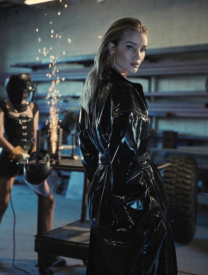 Rosie Huntington-Whiteley Models Sleek Fashions for Harper's Bazaar Greece