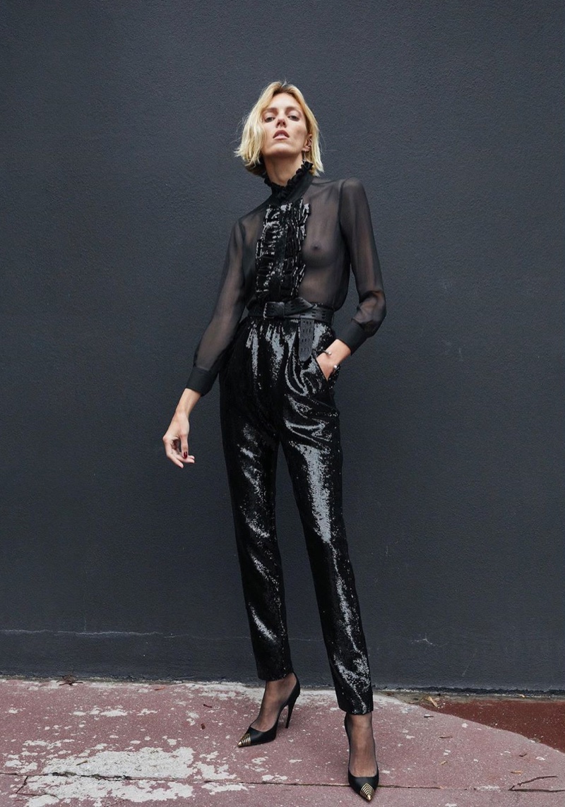 Anja Rubik fronts Saint Laurent Le Smoking 2019 #YSL28 campaign