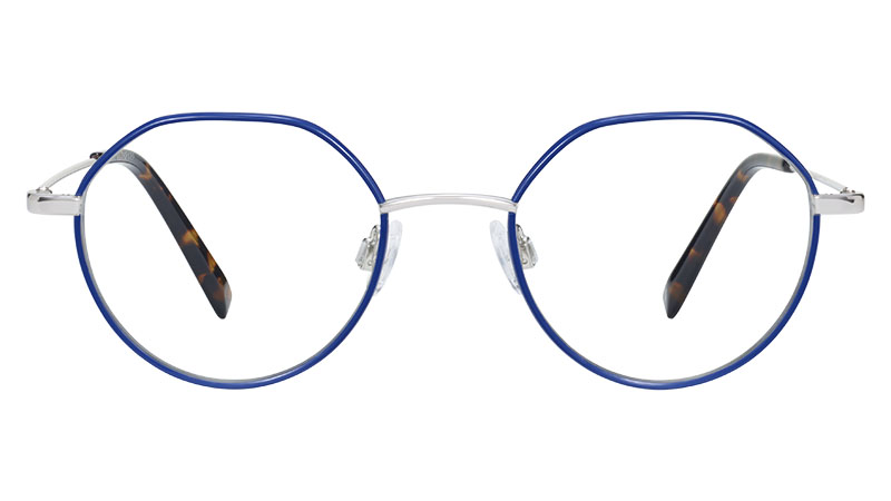 Warby Parker Layton Glasses in Rapids Blue with Polished Silver $145