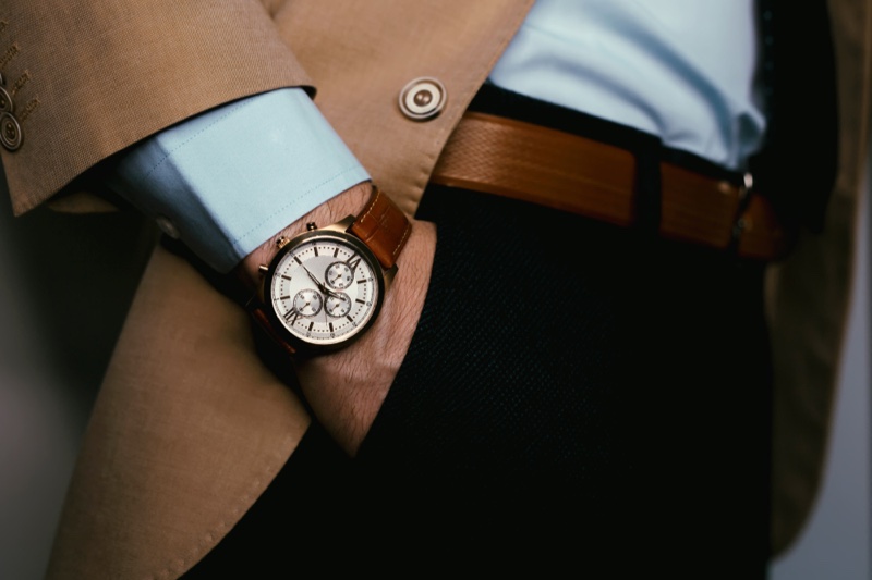 Watch Brown Belt Closeup Man