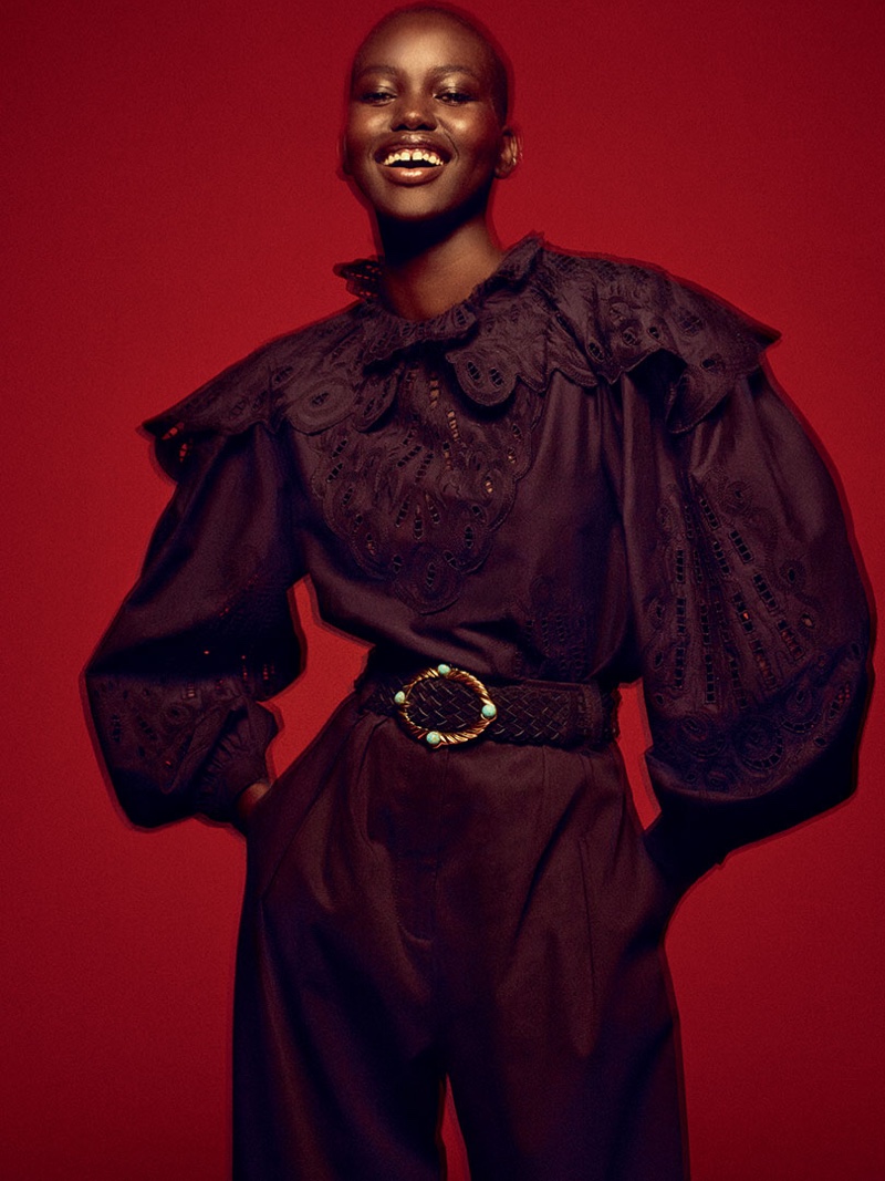 Flashing a smile, Adut Akech fronts Alberta Ferretti spring-summer 2020 campaign