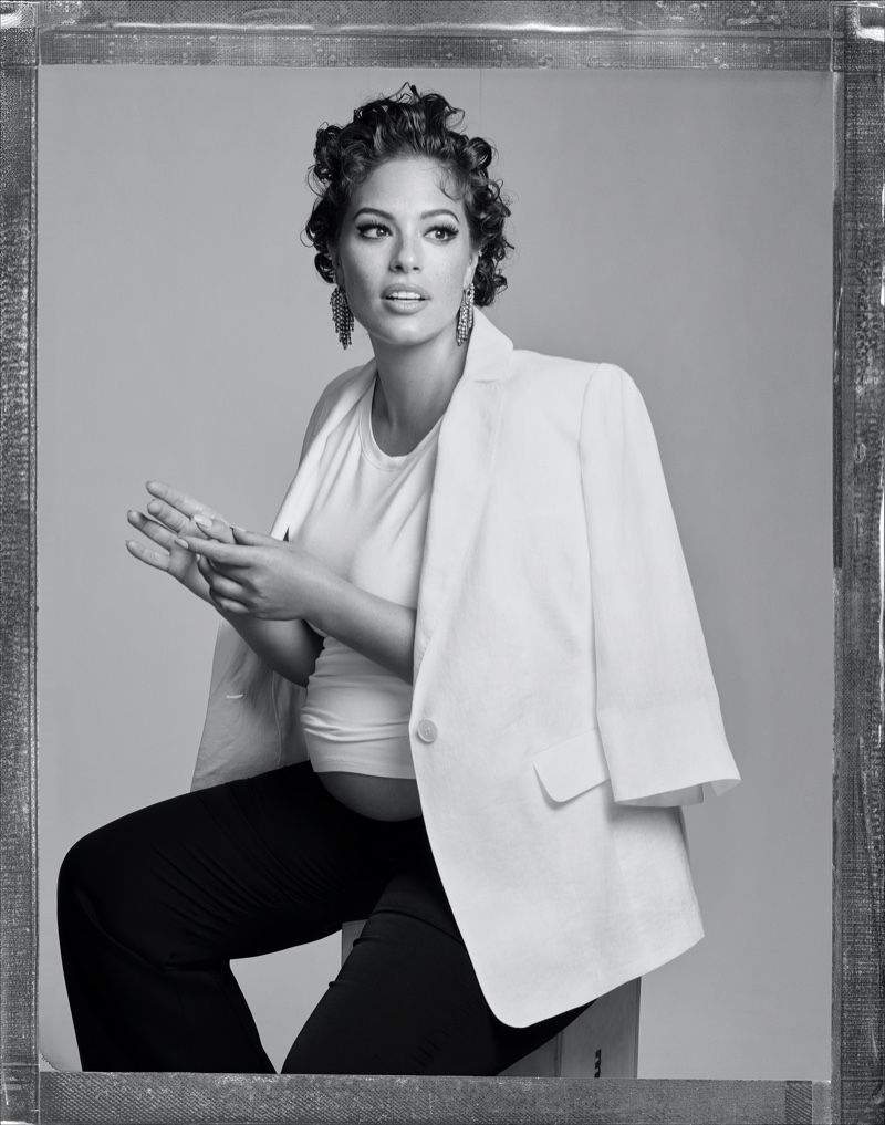Ashley Graham shows off her pregnant figure for Marina Rinaldi spring-summer 2020 campaign