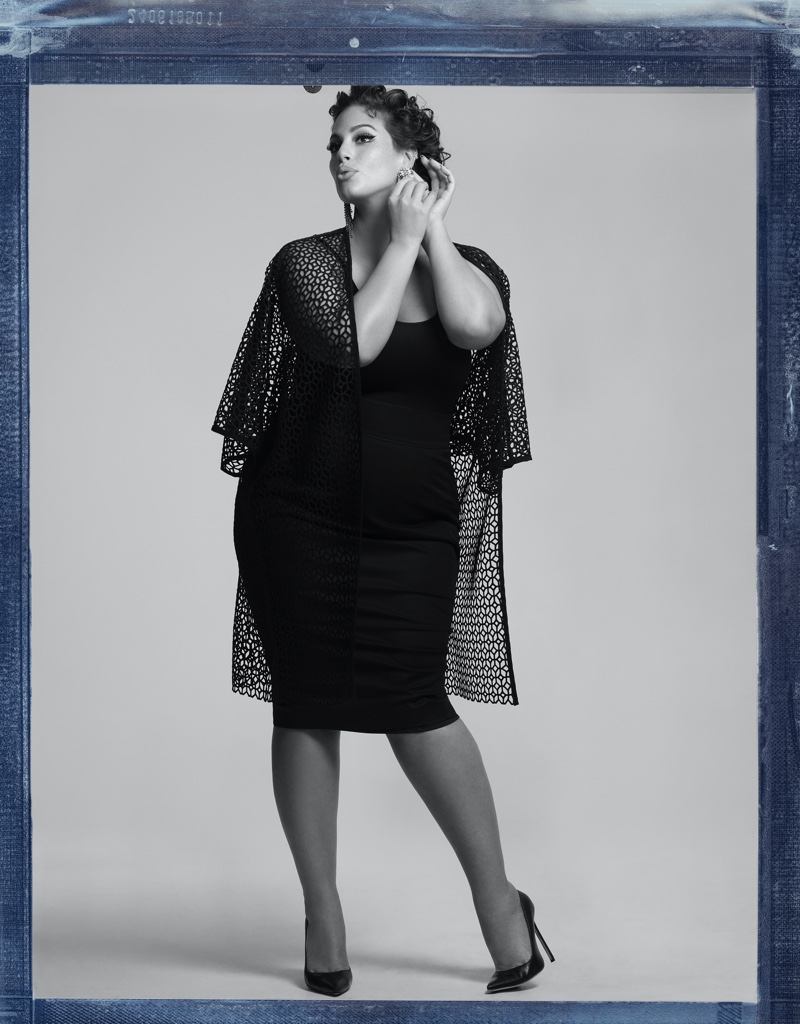 Model Ashley Graham poses for Marina Rinaldi spring-summer 2020 campaign