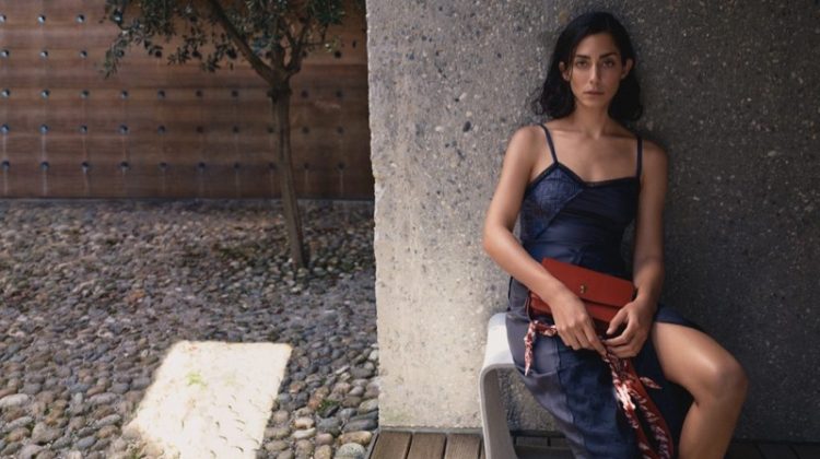 Conie Vallese wears slip dress in Bally spring-summer 2020 campaign