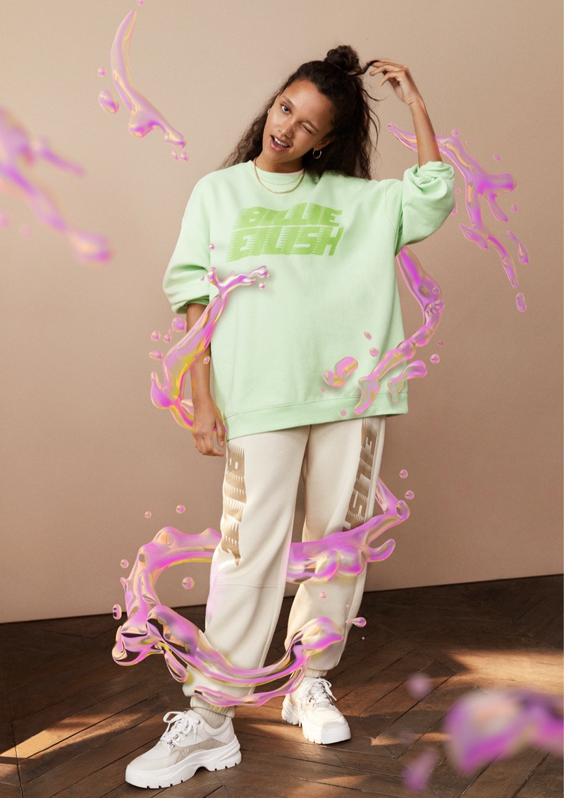 Billie Eilish's merch collection with H&M showcases bright styles