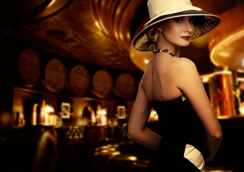 Classy Woman Casino Dress Hat Elegant