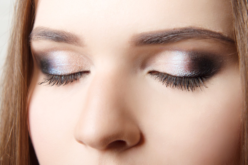 Closeup Eyeshadow Eyelashes Makeup