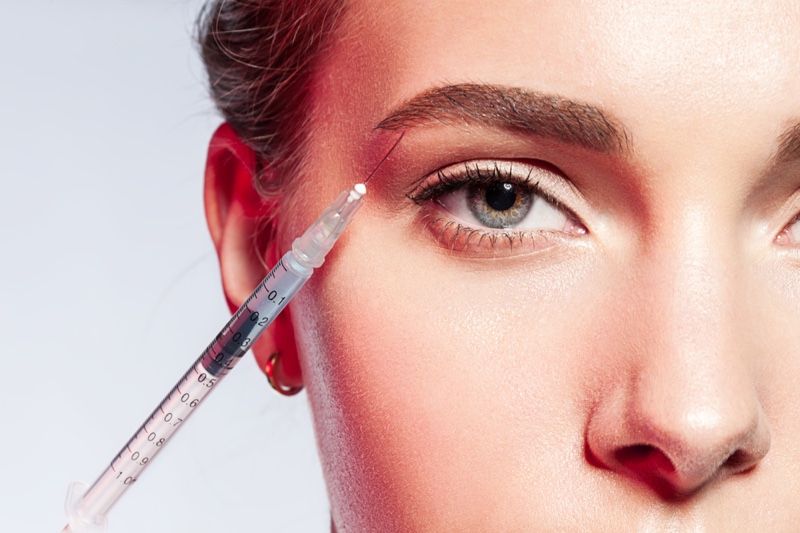 Closeup Model Botox Needle Beauty