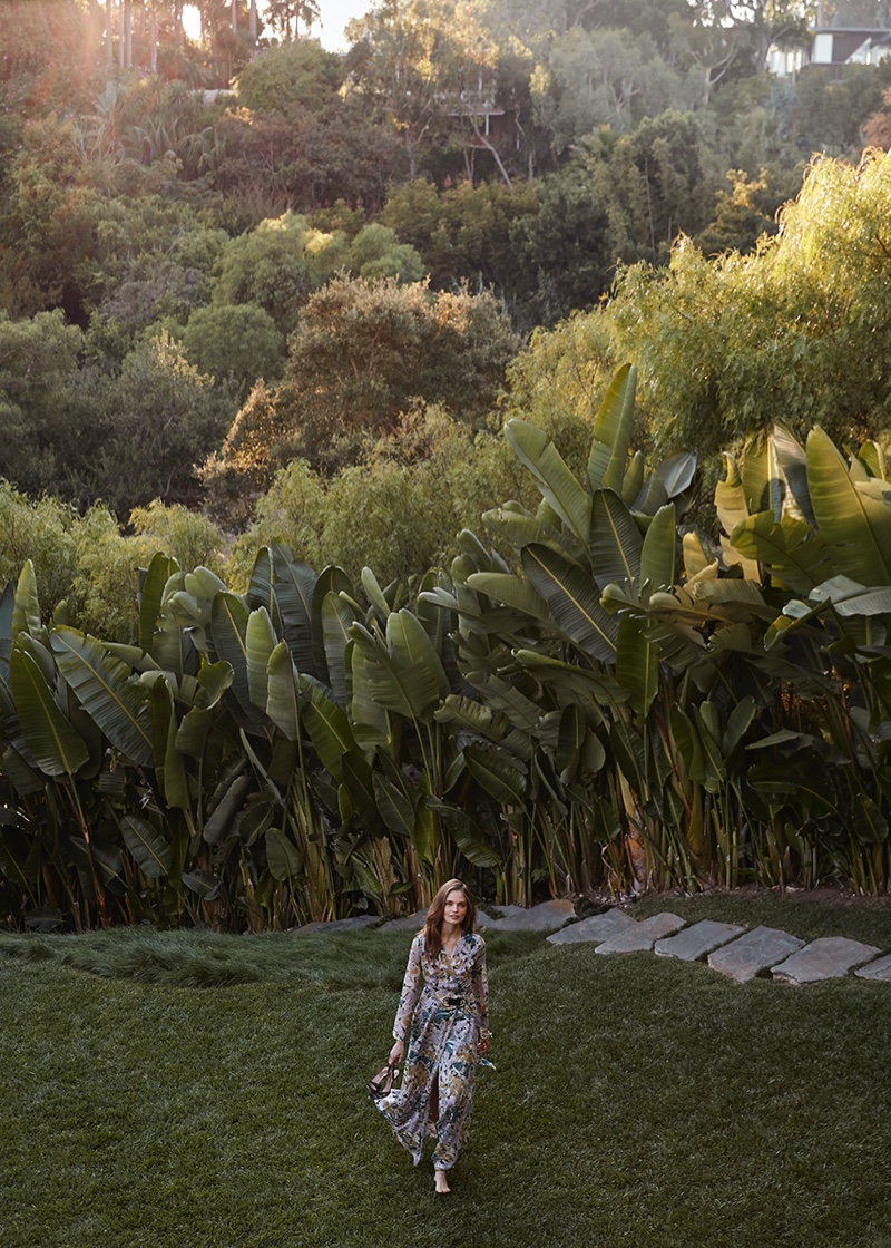 Anna Mila Guyenz poses in Malibu, California for DVF January 2020 style guide