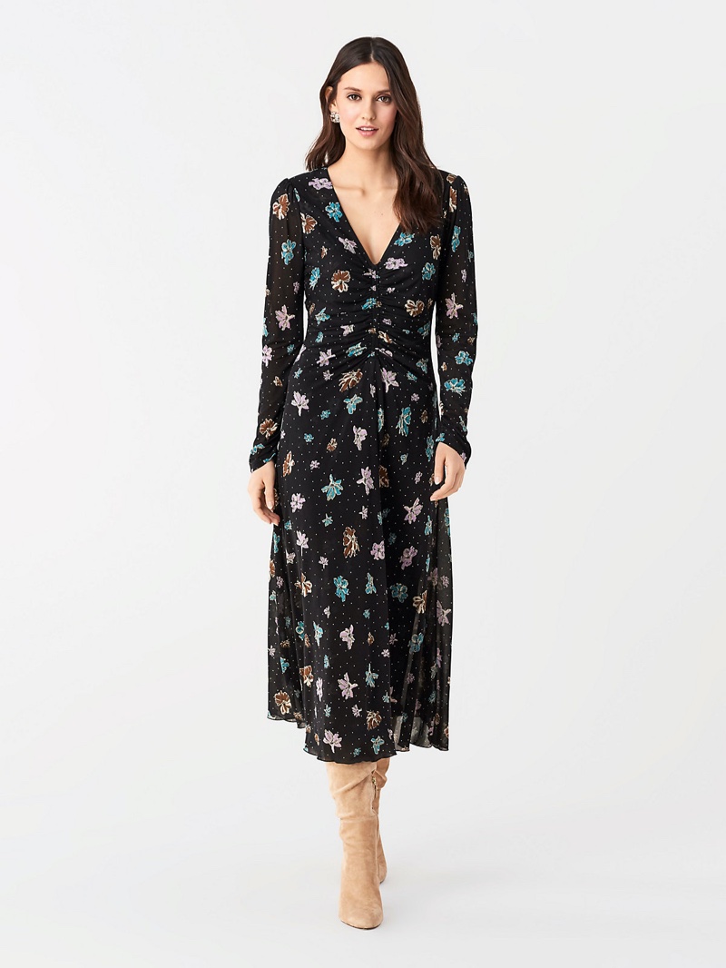 DVF Vanessa Tissue Jersey Midi Dress $428