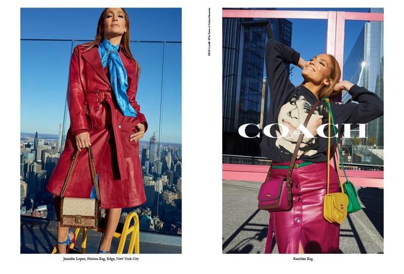 An image from Coach's spring 2020 advertising campaign with Jennifer Lopez