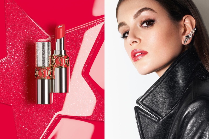 Kaia Gerber shines in YSL Beauty Rouge Volupte Rock’n Shine campaign