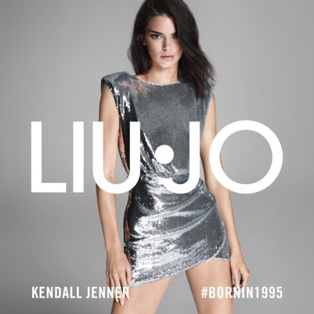 Model Kendall Jenner wear silver dress in Liu Jo spring-summer 2020 campaign.