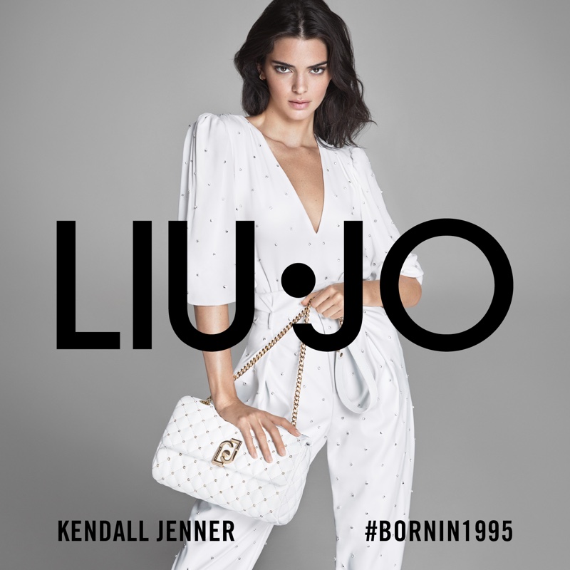 Dressed in white, Kendall Jenner fronts Liu Jo spring-summer 2020 campaign.