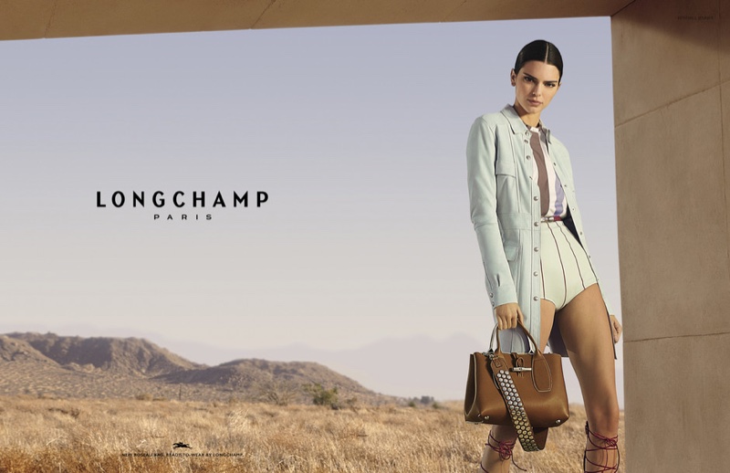 Kendall Jenner poses in Longchamp spring-summer 2020 campaign