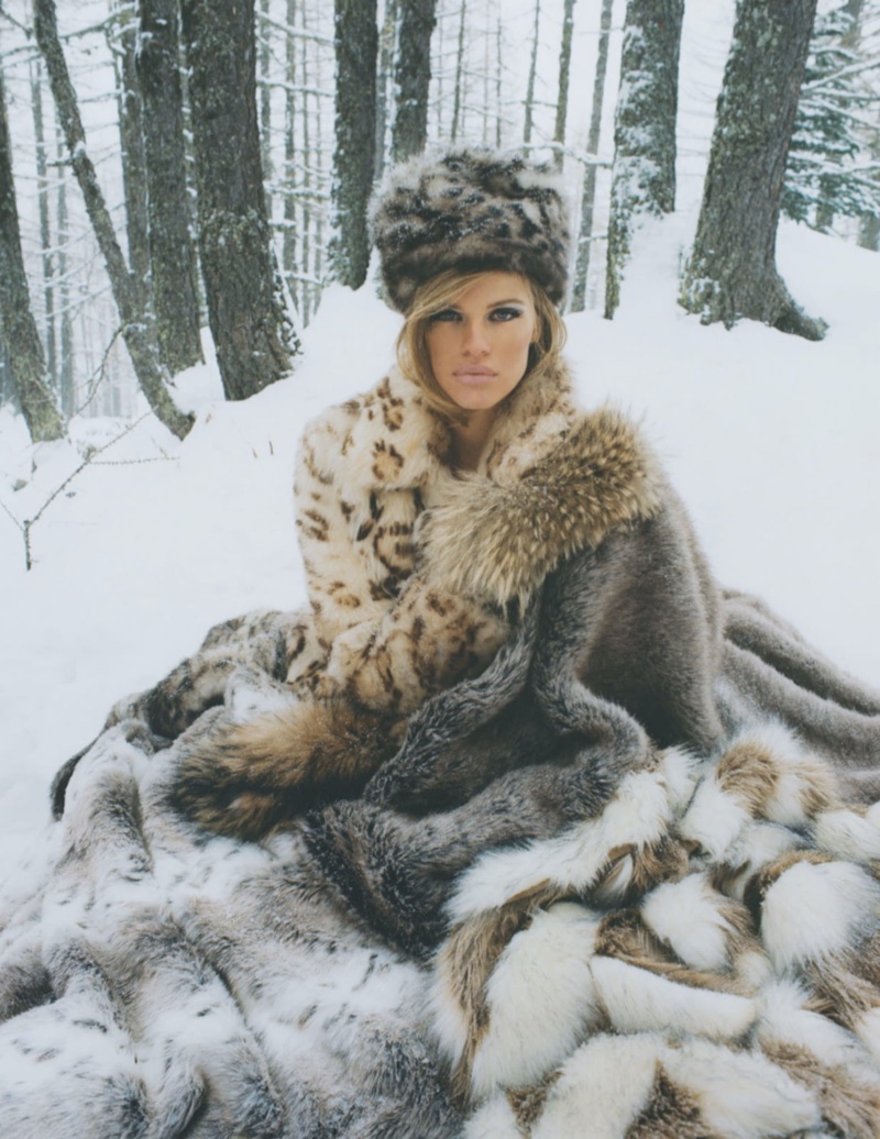 Kim Riekenberg Looks Luxe in the Snow for Tatler