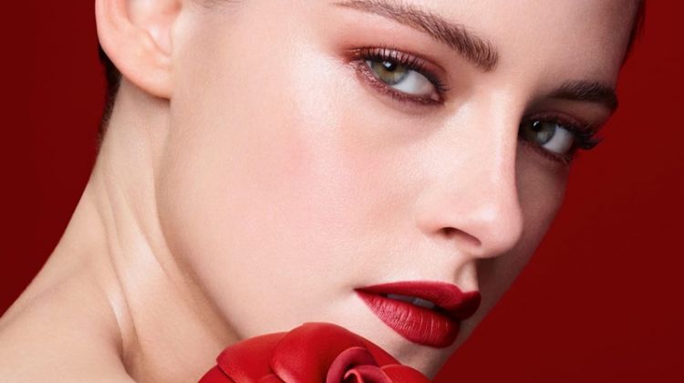 Actress Kristen Stewart gets her closeup in Chanel Rouge Allure Velvet lipstick campaign