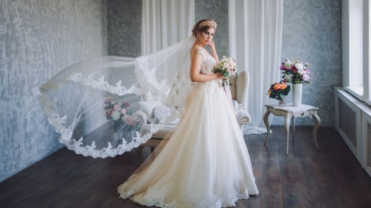 How Many Hours Should a Wedding Photographer Stay at Your Event? Model Wedding Dress Fashion Long Veil Tiara