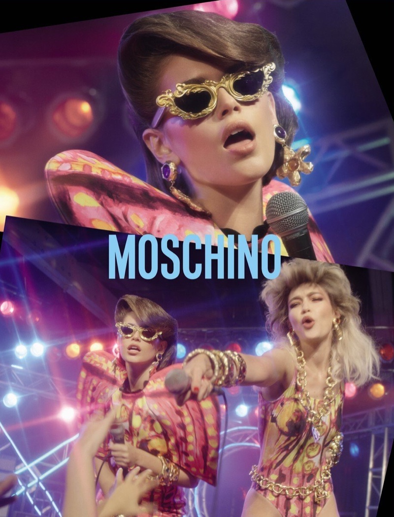 Kaia Gerber and Gigi Hadid sing in Moschino spring-summer 2020 campaign