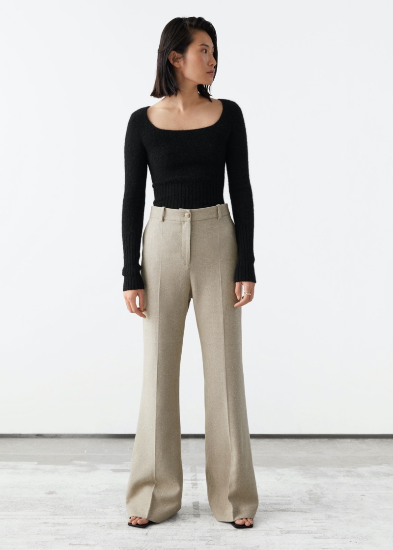 & Other Stories Slim Silk Press Crease Trousers $129