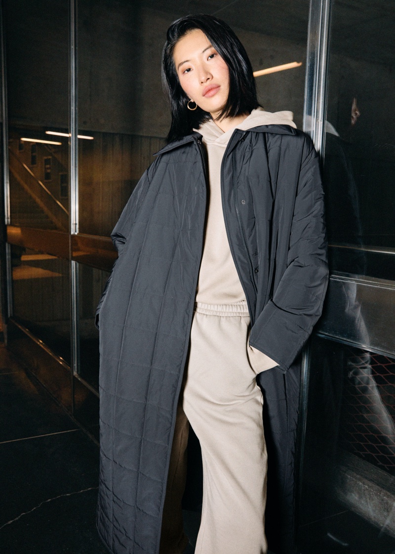 & Other Stories Relaxed Padded Puffer Coat in Grey $179