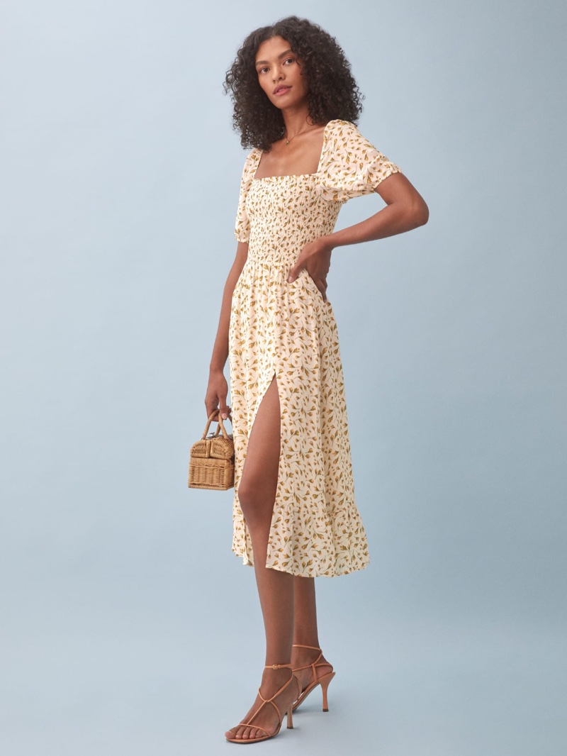 Reformation Meadow Dress in Blanche $248