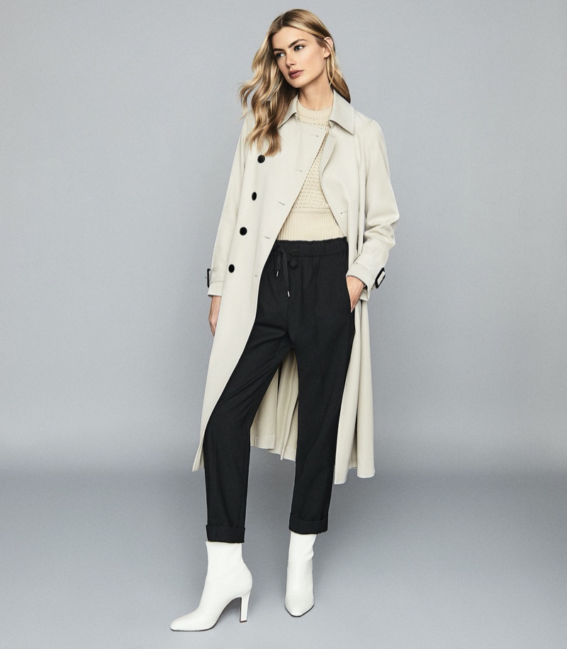 Reiss Pixie Pleated Detailed Trench Coat $725