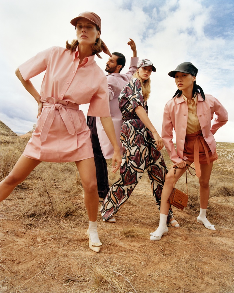 Malgosia Bela, David Kammenos, Abby Champion and Sora Choi front Salvatore Ferragamo spring-summer 2020 campaign