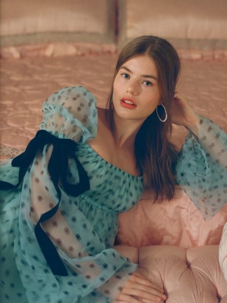 You'll Love STAUD's Retro Prints for Resort 2020 STAUD Peri Dress $275, Loren Stewart Nina Hoop Earrings $425 and STAUD Frankie Sandals $295
