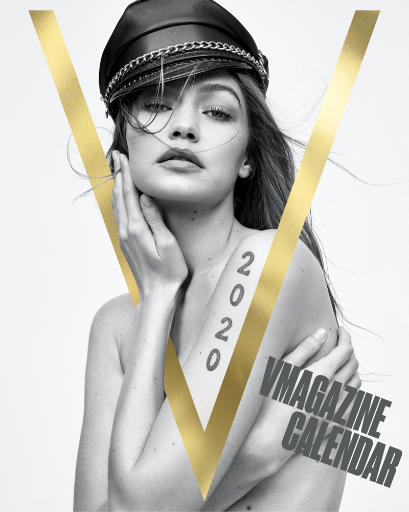 Gigi Hadid on V Magazine 2020 Calendar Cover. Photo: Zoey Grossman for V Magazine