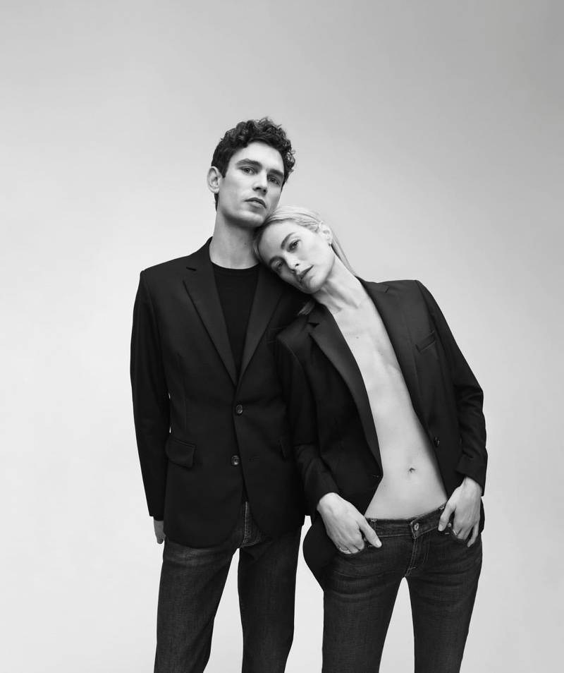 Arthur Gosse and Carolyn Murphy pose in 7 For All Mankind spring-summer 2020 campaign