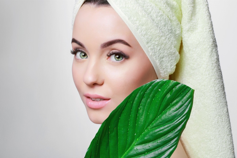 Beauty Woman Towel Leaf
