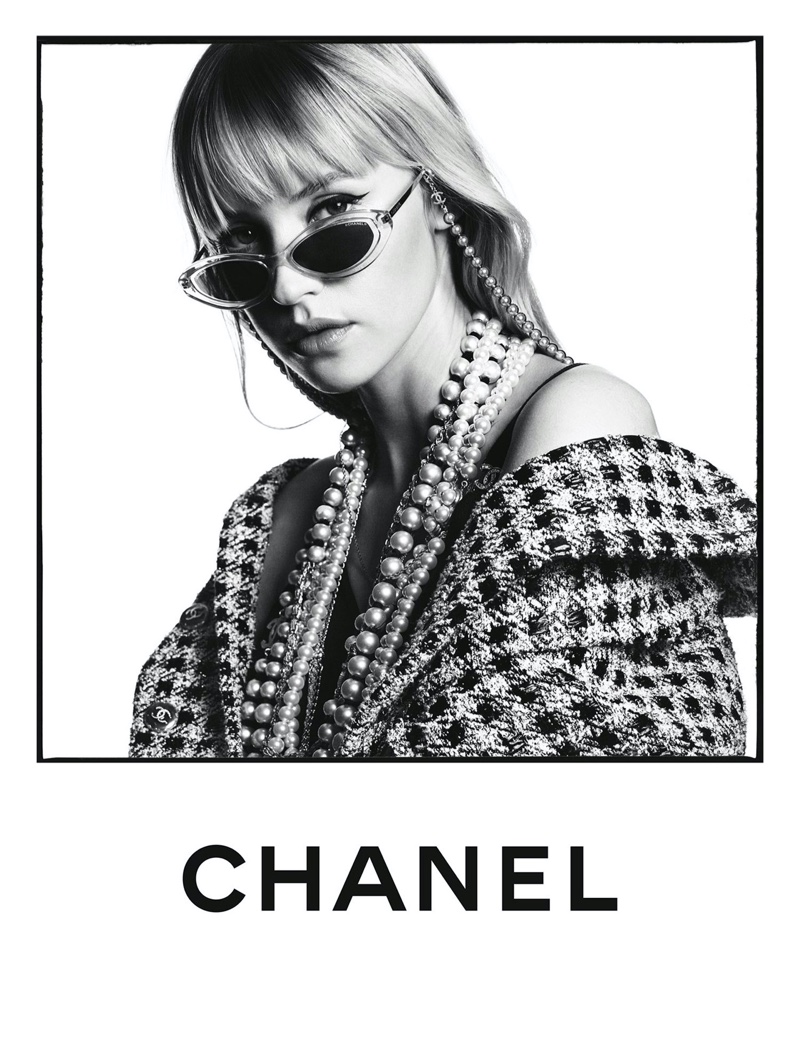 Singer Angèle poses for Chanel Eyewear spring-summer 2020 campaign