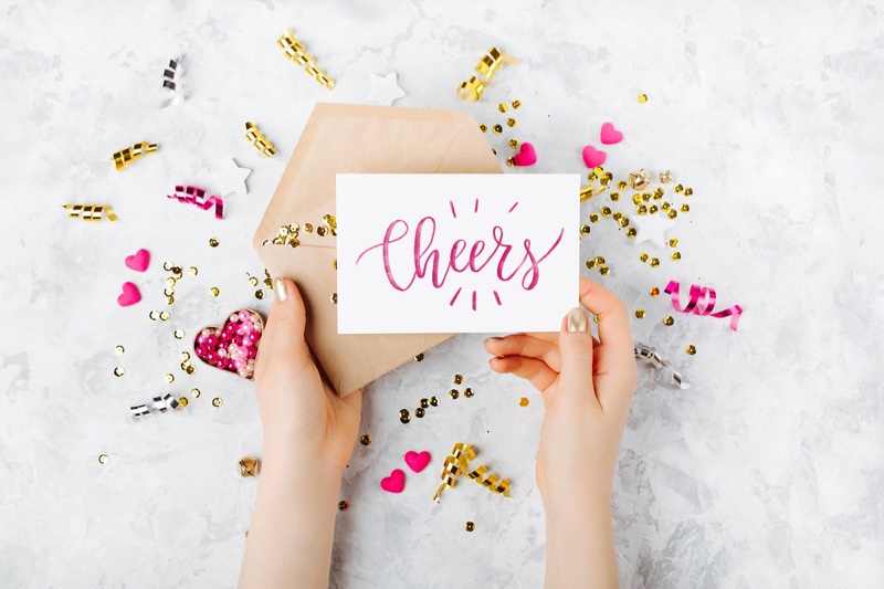 Cheers Greeting Card Festive Envelope